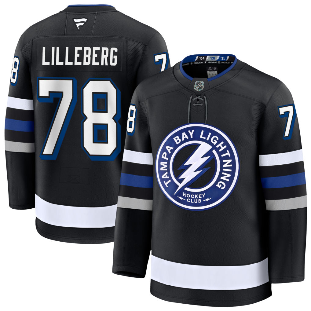 78 Emil Lilleberg Tampa Bay Lightning Fanatics Premium Alternate Black Jersey
