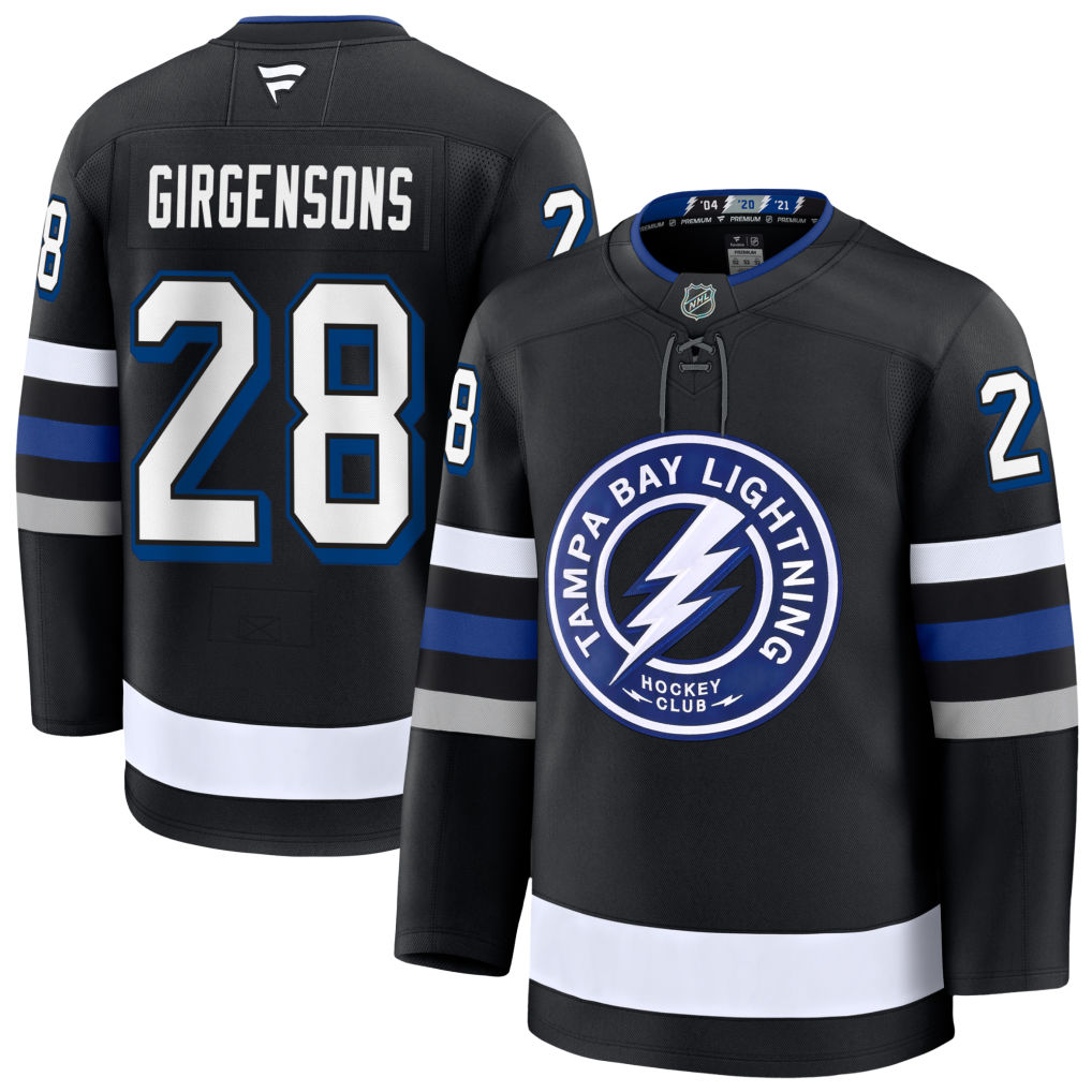 28 Zemgus Girgensons Tampa Bay Lightning Fanatics Premium Alternate Black Jersey