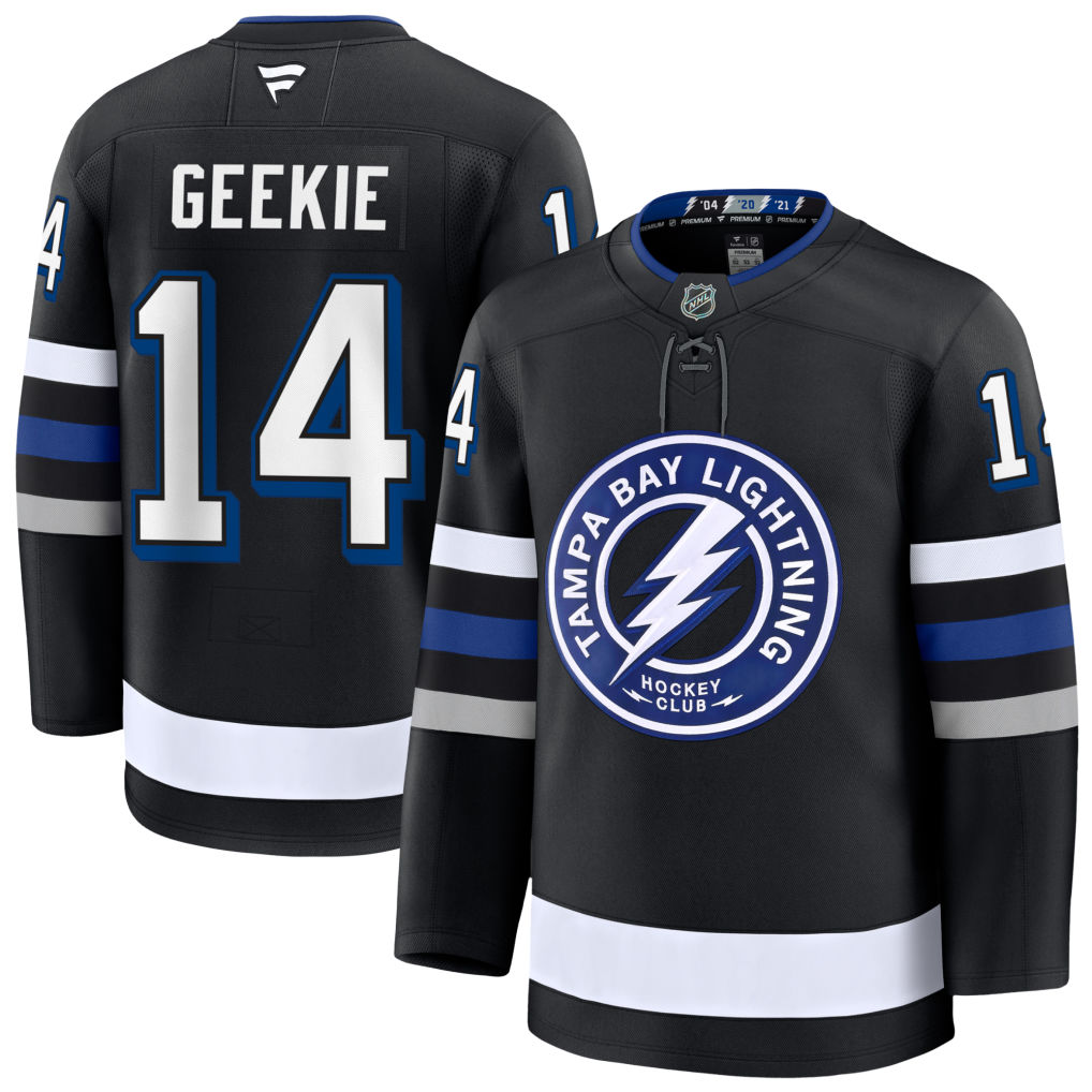 14 Conor Geekie Tampa Bay Lightning Fanatics Premium Alternate Black Jersey