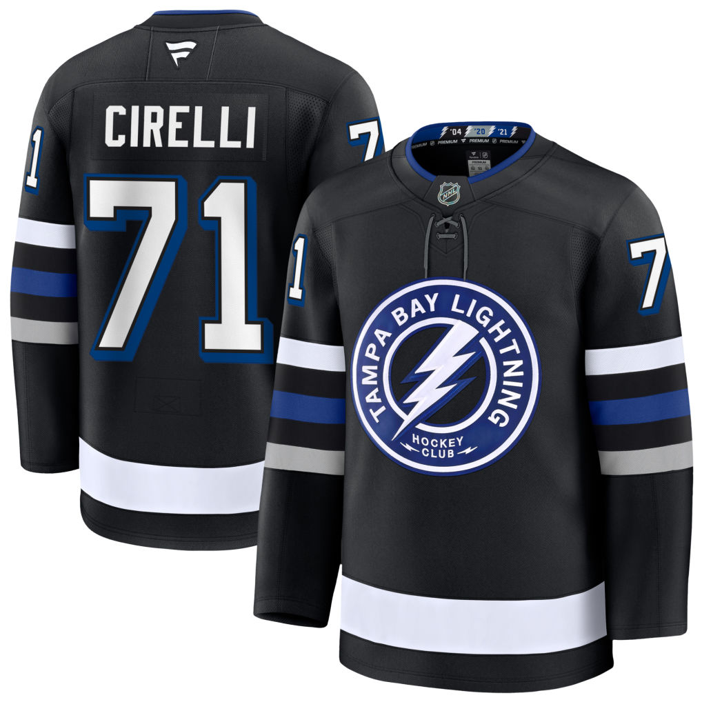 71 Anthony Cirelli Tampa Bay Lightning Fanatics Premium Alternate Black Jersey