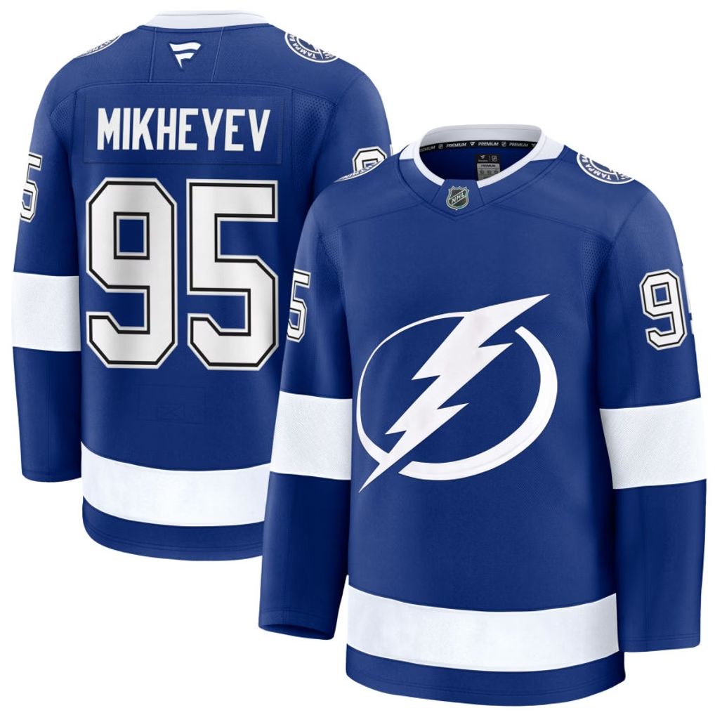 95 Ilya Mikheyev Tampa Bay Lightning Fanatics Premium Home Blue Jersey