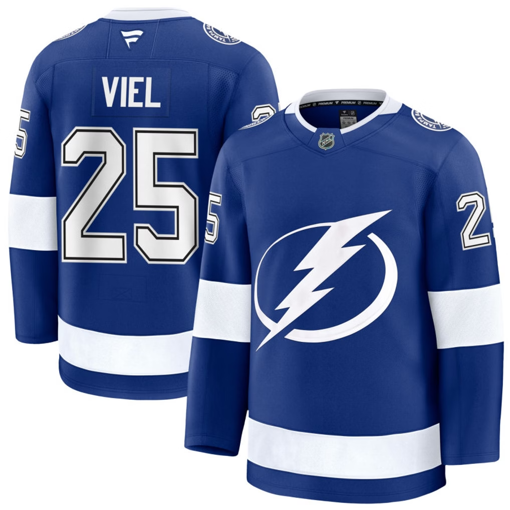 25 Jeffrey Viel Tampa Bay Lightning Fanatics Premium Home Blue Jersey