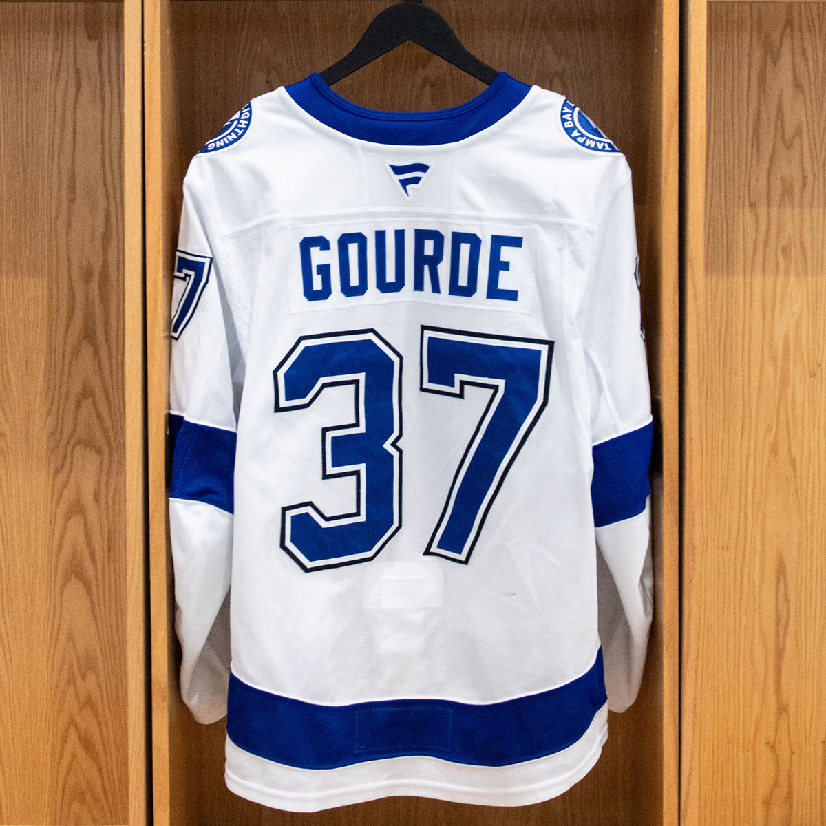 Yanni Gourde Tampa Bay Lightning Game Worn Jersey 2025-26 White Away Set #1
