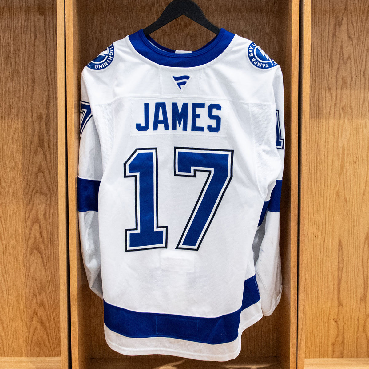 Dominic James Tampa Bay Lightning Game Worn Jersey 2025-26 White Away Set #1
