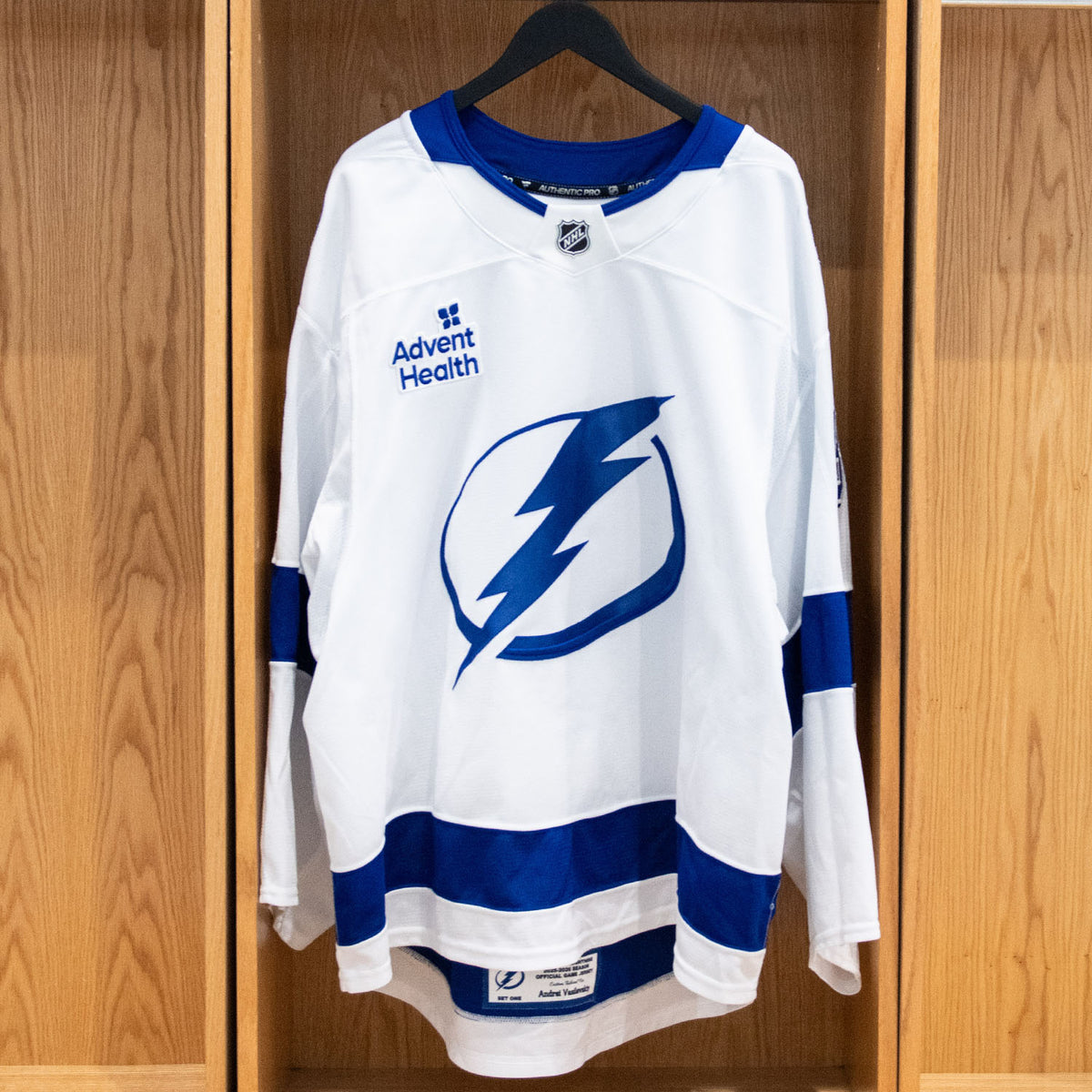 Andrei Vasilevskiy Tampa Bay Lightning Game Worn Jersey 2025-26 White Away Jersey Set #1