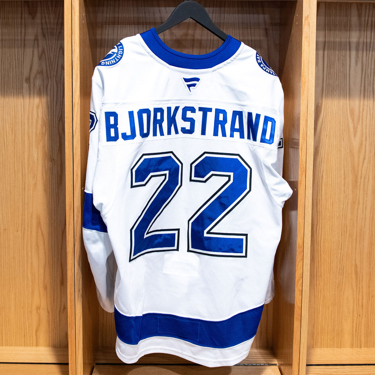 Oliver Bjorkstrand Tampa Bay Lightning Game Worn Jersey 2025-26 White Away Set #1