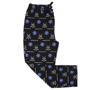 Unisex black bamboo lounge pants with Tampa Bay Lightning logo print