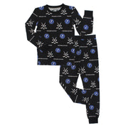 Black long sleeve Tampa Bay Lightning logo print bamboo pajama set