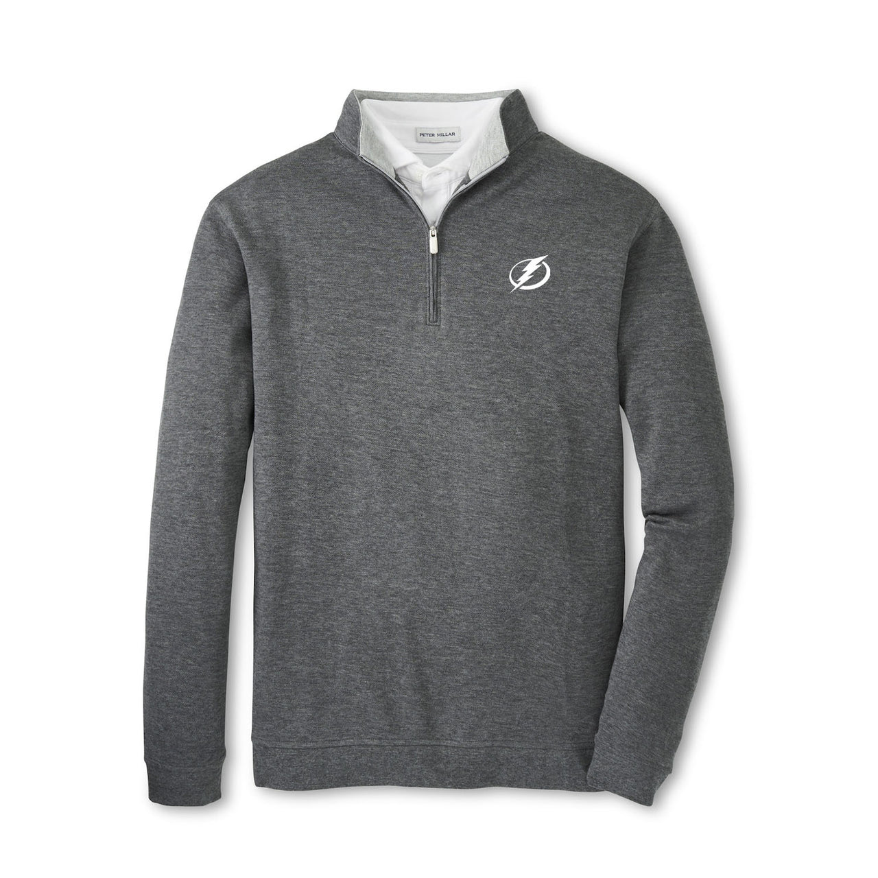 Men's Tampa Bay Lightning Peter Millar Crown Comfort Charcoal 1/4 Zip